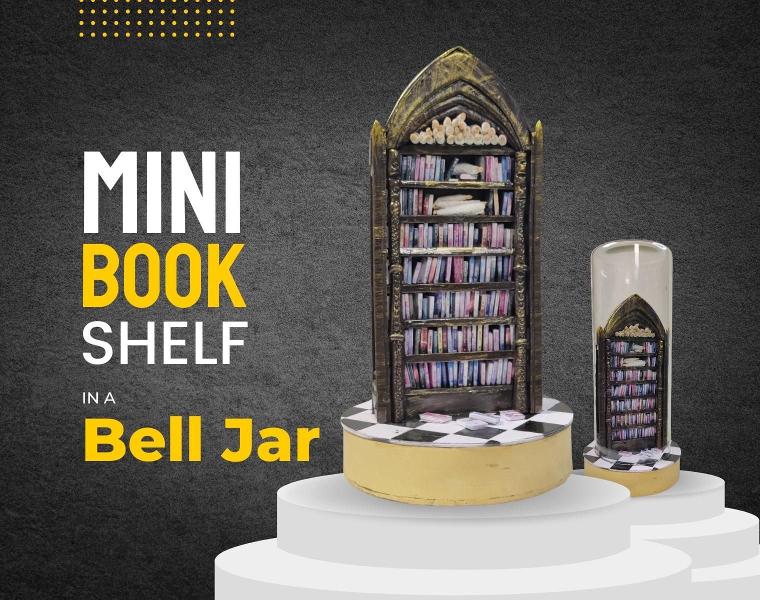 Miniature Book Shelf in a Bell Jar