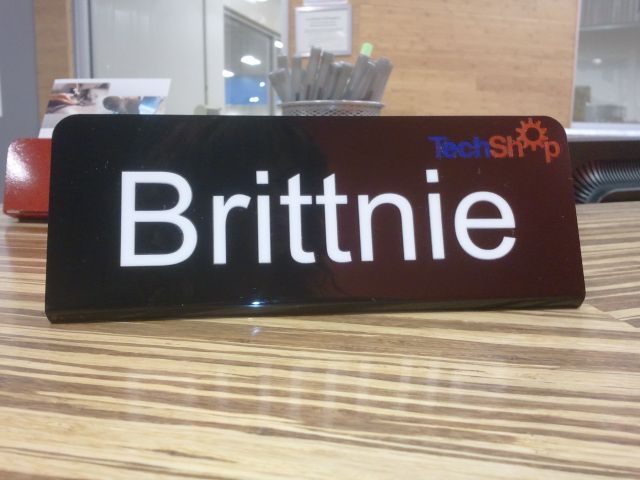 Laser Cut, Inlaid Name Plate at TechShop