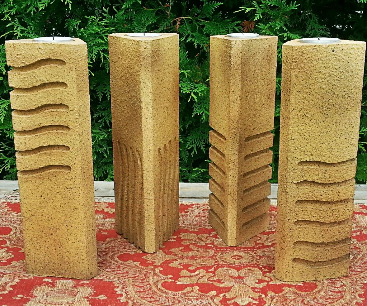 The Fifth Element Stones Pillar Candle Holders