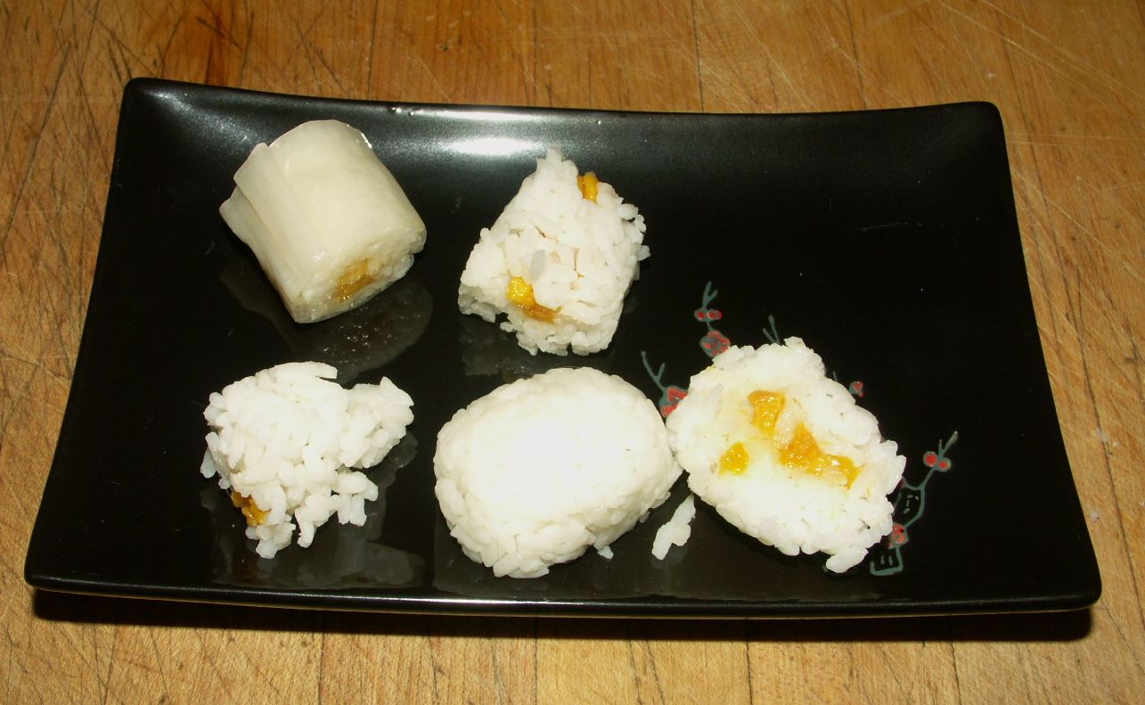 Sticky Rice With Mango Sushi; Cheater's Version : 5 Steps - Instructables