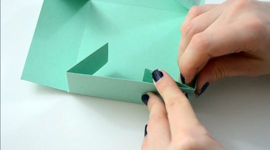 Stick the Corners and Build the Base for Your Gift Box.