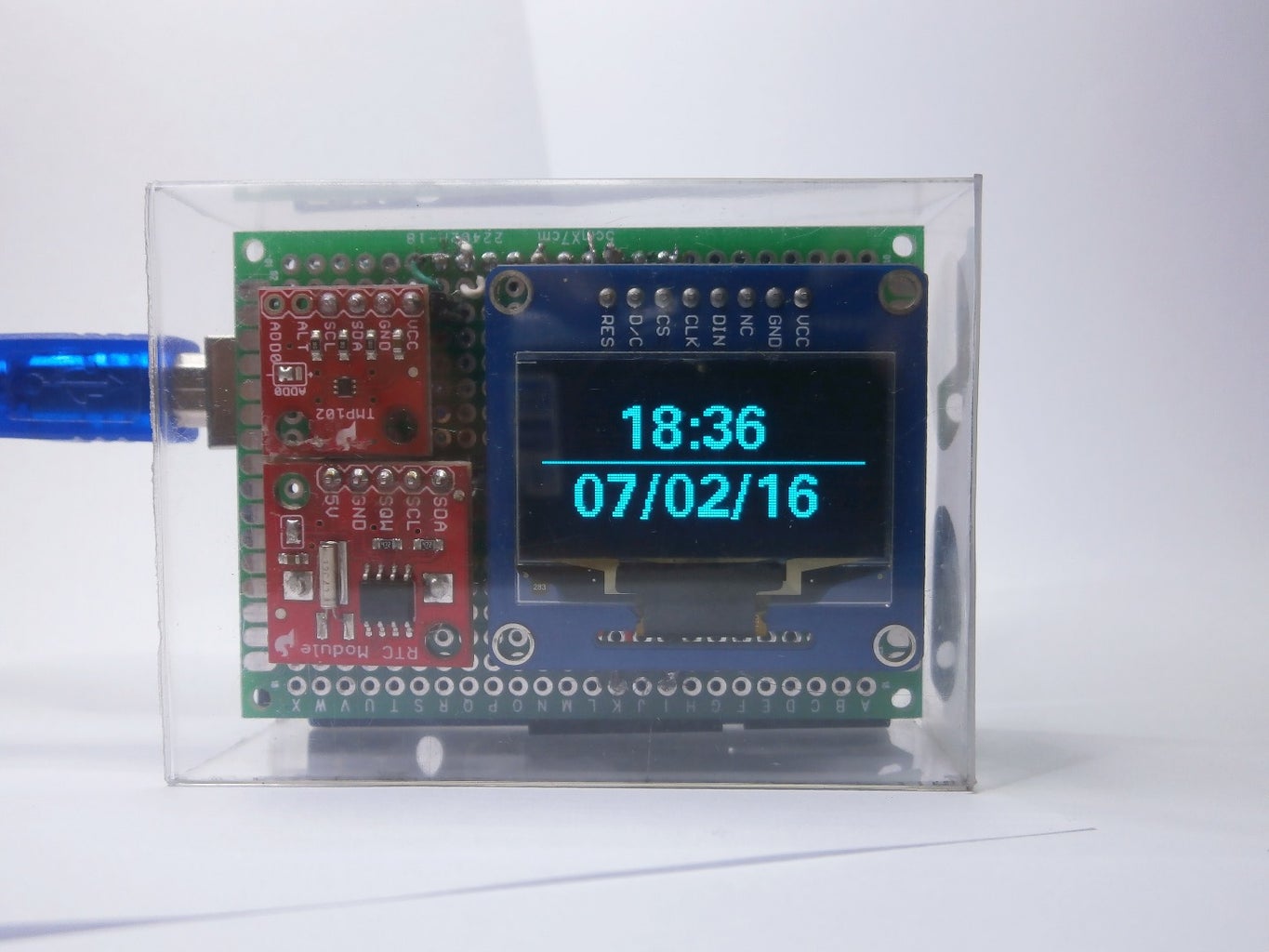 ThermoClock: an OpenSource Arduino UNO OLED Clock That Also Measures Temperature