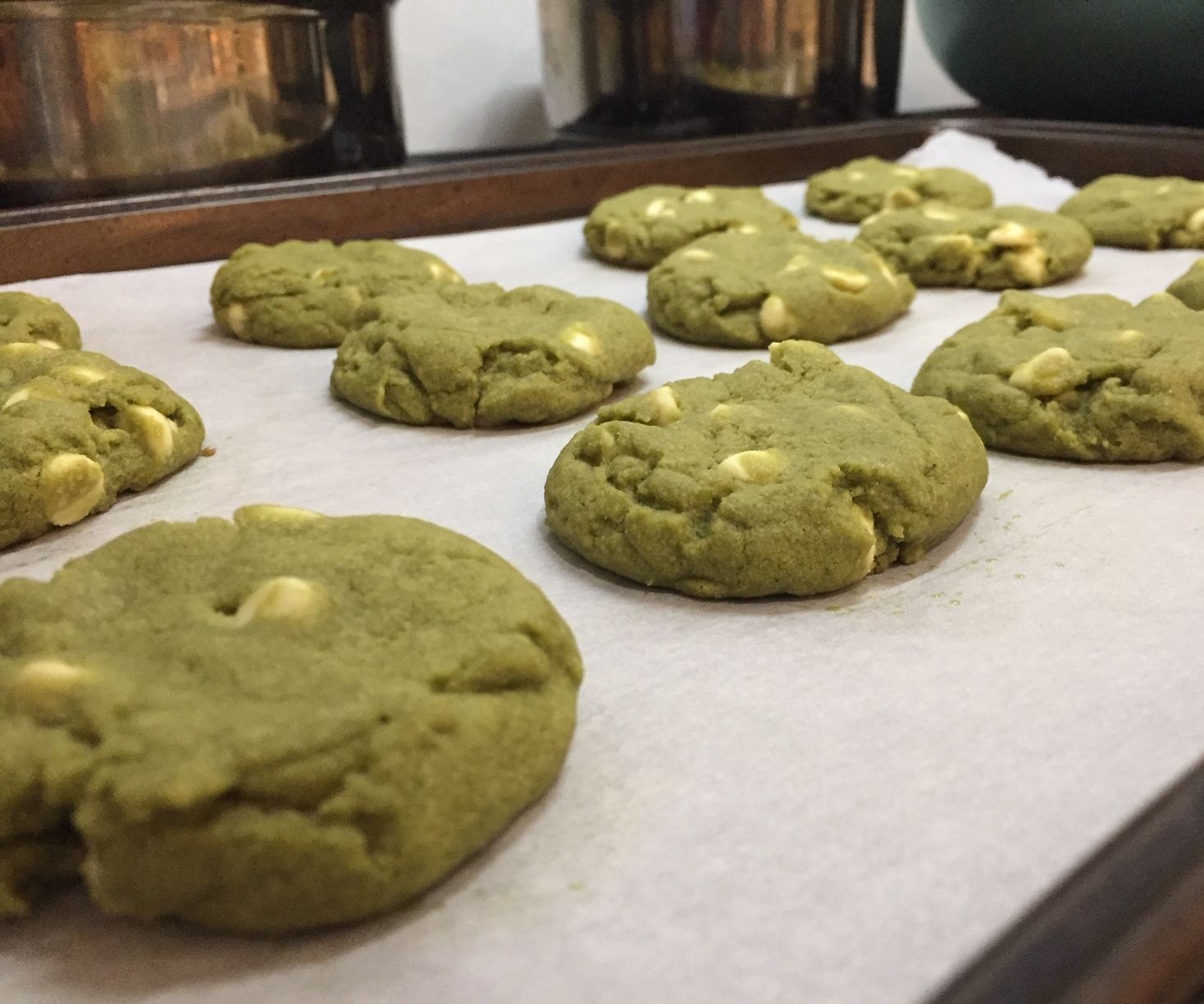 Matcha White Chocolate Chip Cookies