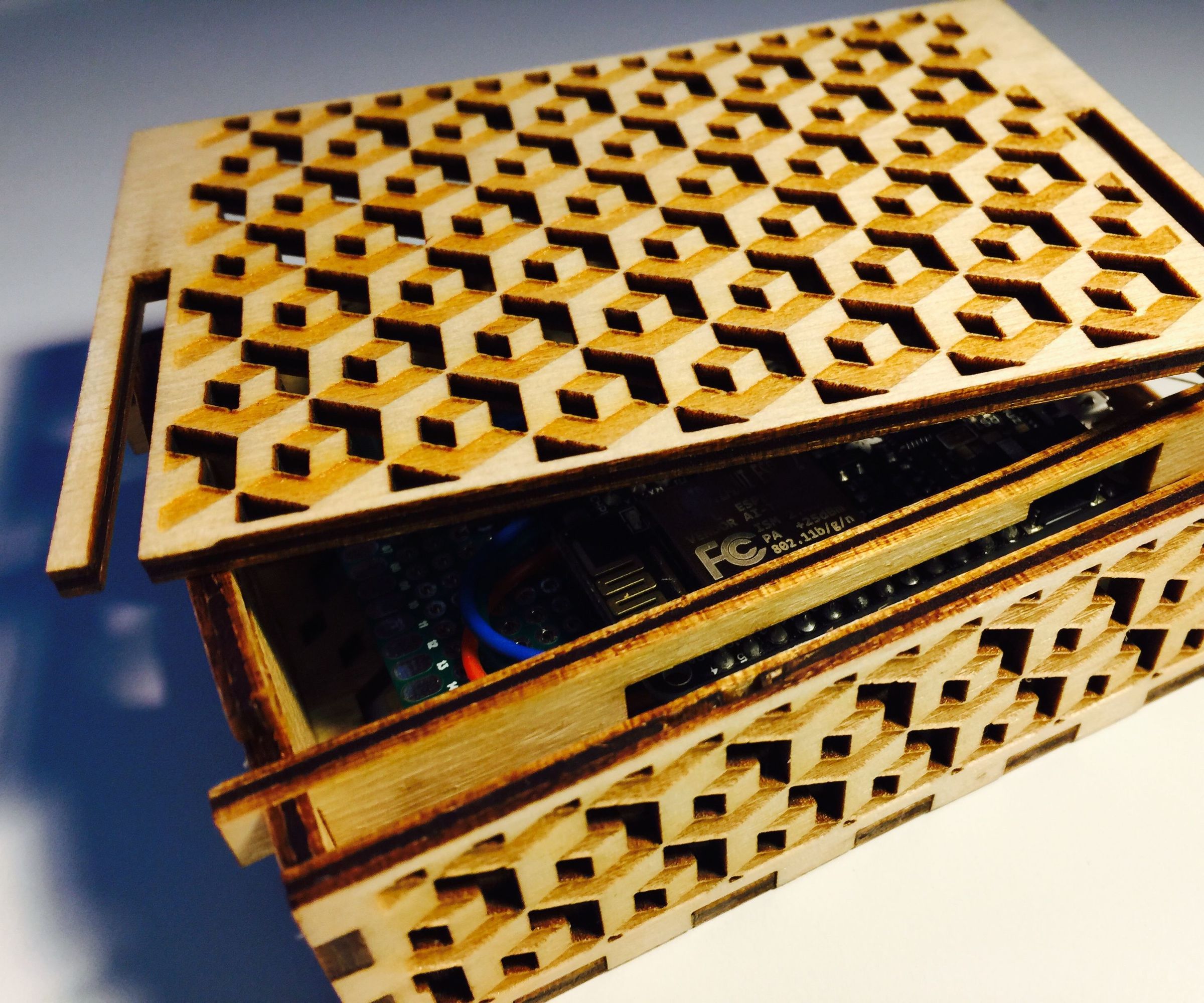 Laser Cut and Etched Enclosure for 70x50mm Circuit Board