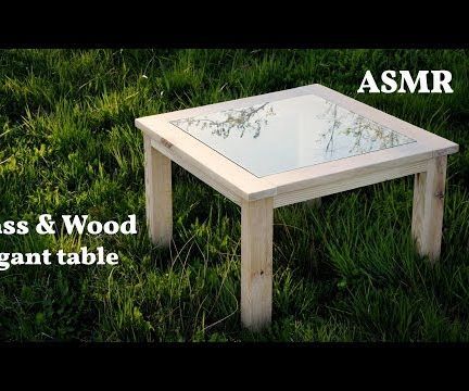 Elegant Glass&wood Table From Roof Leftovers