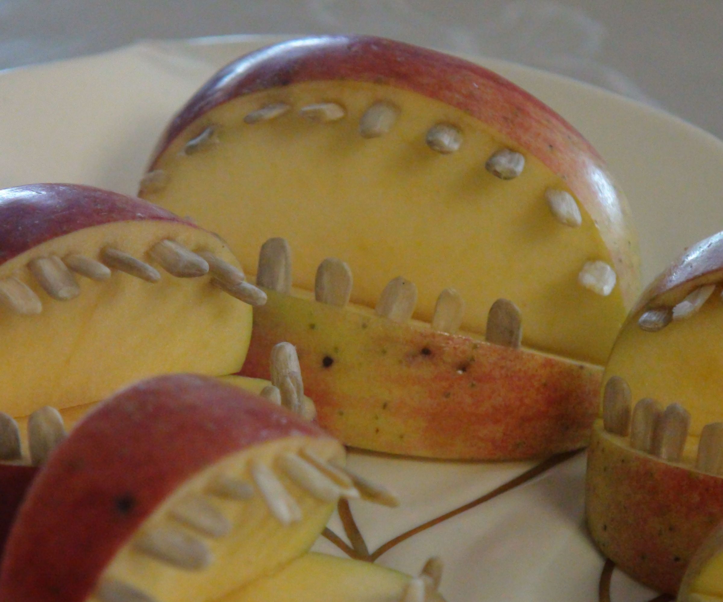 Scary Halloween apple mouths 
