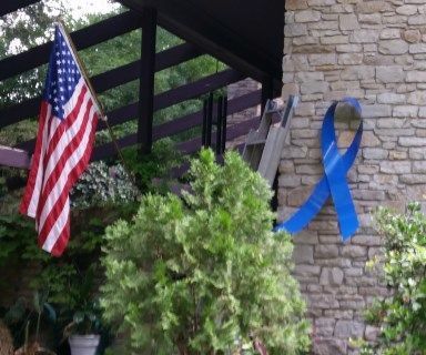 Make a Giant Back the Blue (or Other Color) Awareness Ribbon