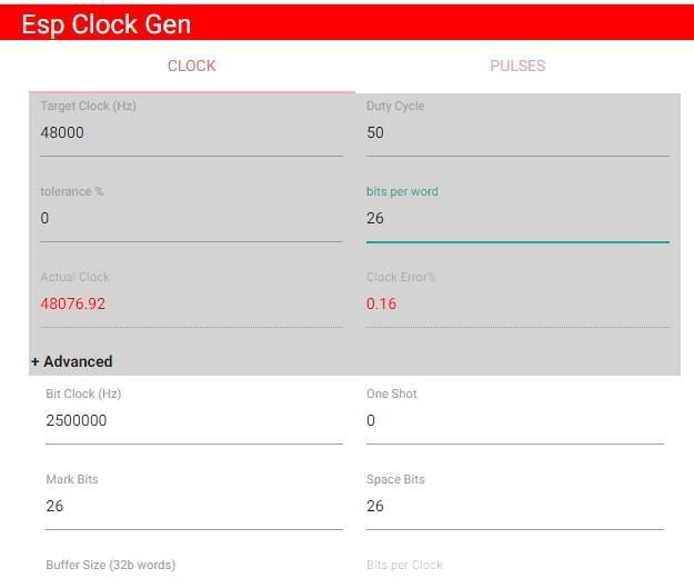 Esp8266 Clock and Pulse Generator
