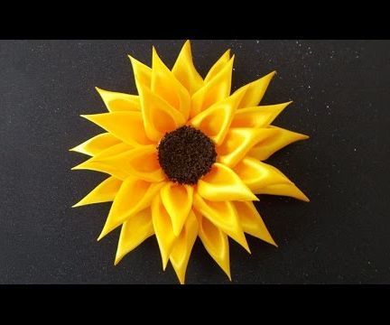 DIY for Girls : How to Make Kanzashi Satin Ribbon Sunflower
