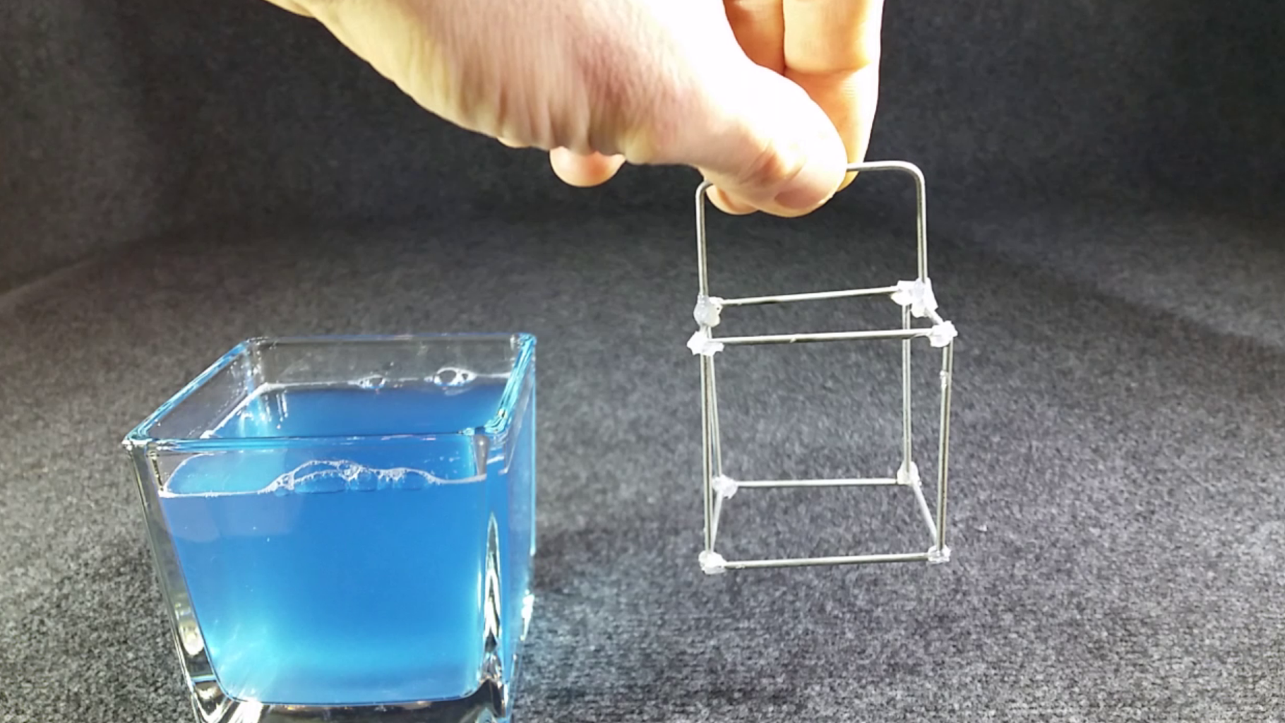 easy experiments with surface tension Strength of Water Tension With a Cube
