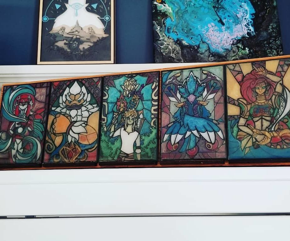 Breath of the Wild Resin "Stained Glass" Panels With RGB LED Light Box - Made With a Glowforge