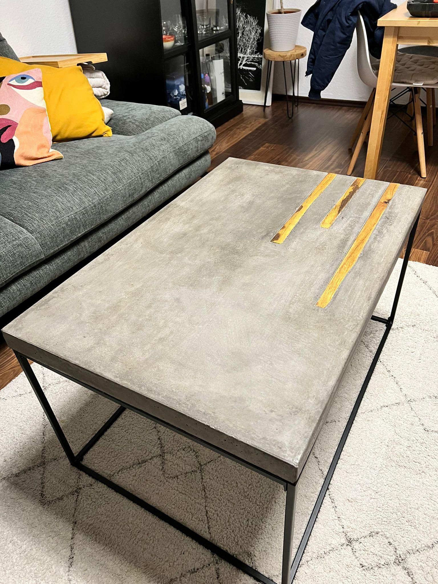 Concrete Table With Wooden Inlays 4 Steps (with Pictures) Instructables