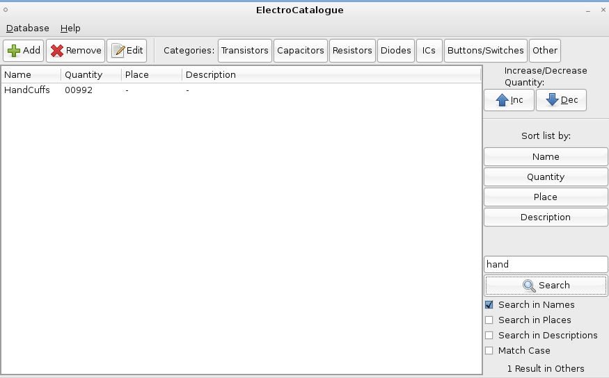 Components Catalogue Software