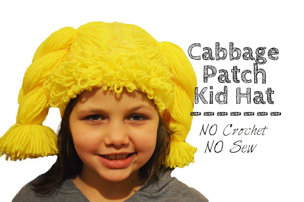 Cabbage Patch Kid Crochet Hat Wig – Dark Blonde Pigtails – Infant/Toddler/Adult – USA Made - View #3
