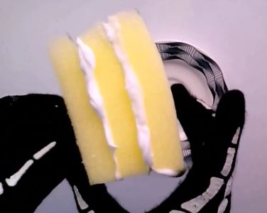  We Took Three of Our Triangles and Apply Whipped Cream Between Them to Form 3 Layers.