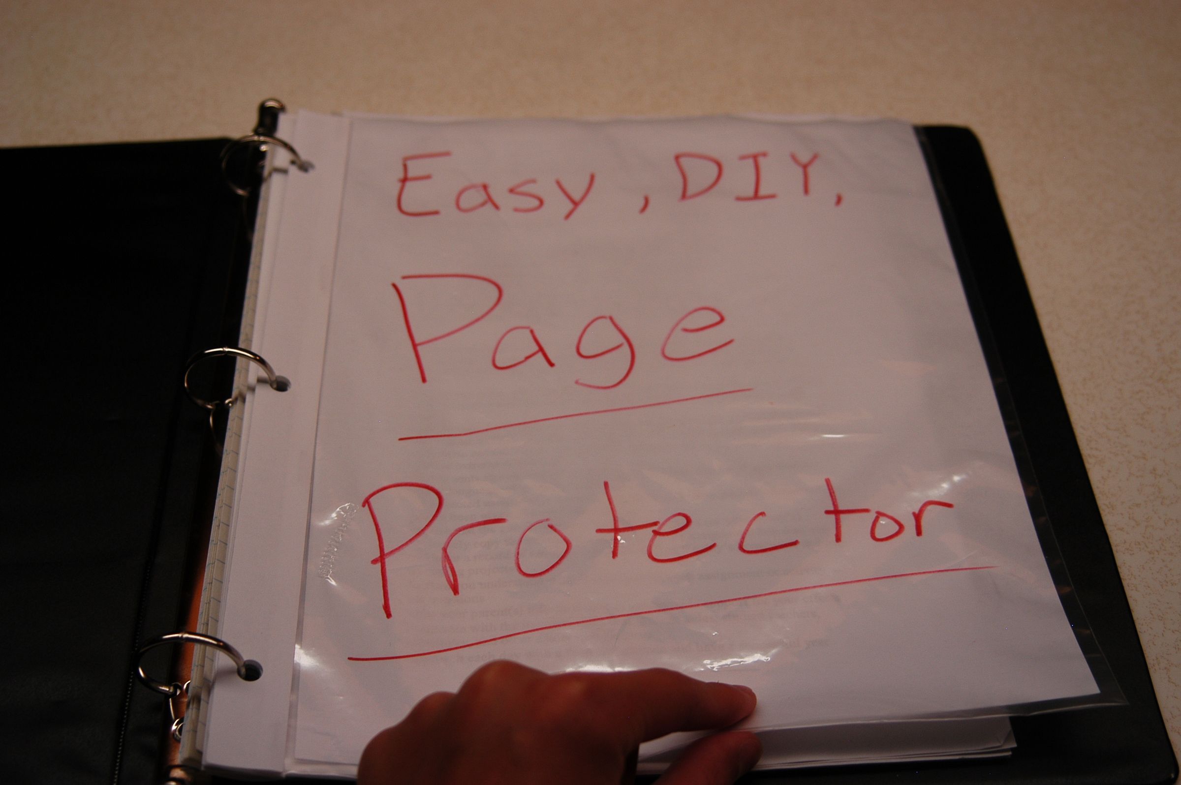 Easy, DIY, Page Protector
