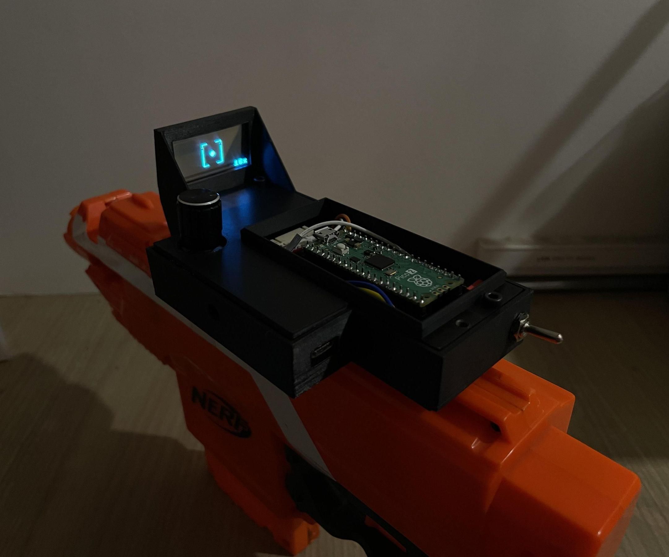 Nerf Gun TOLED Scope : Pi Pico 2 Based Adjustable Aim Sight