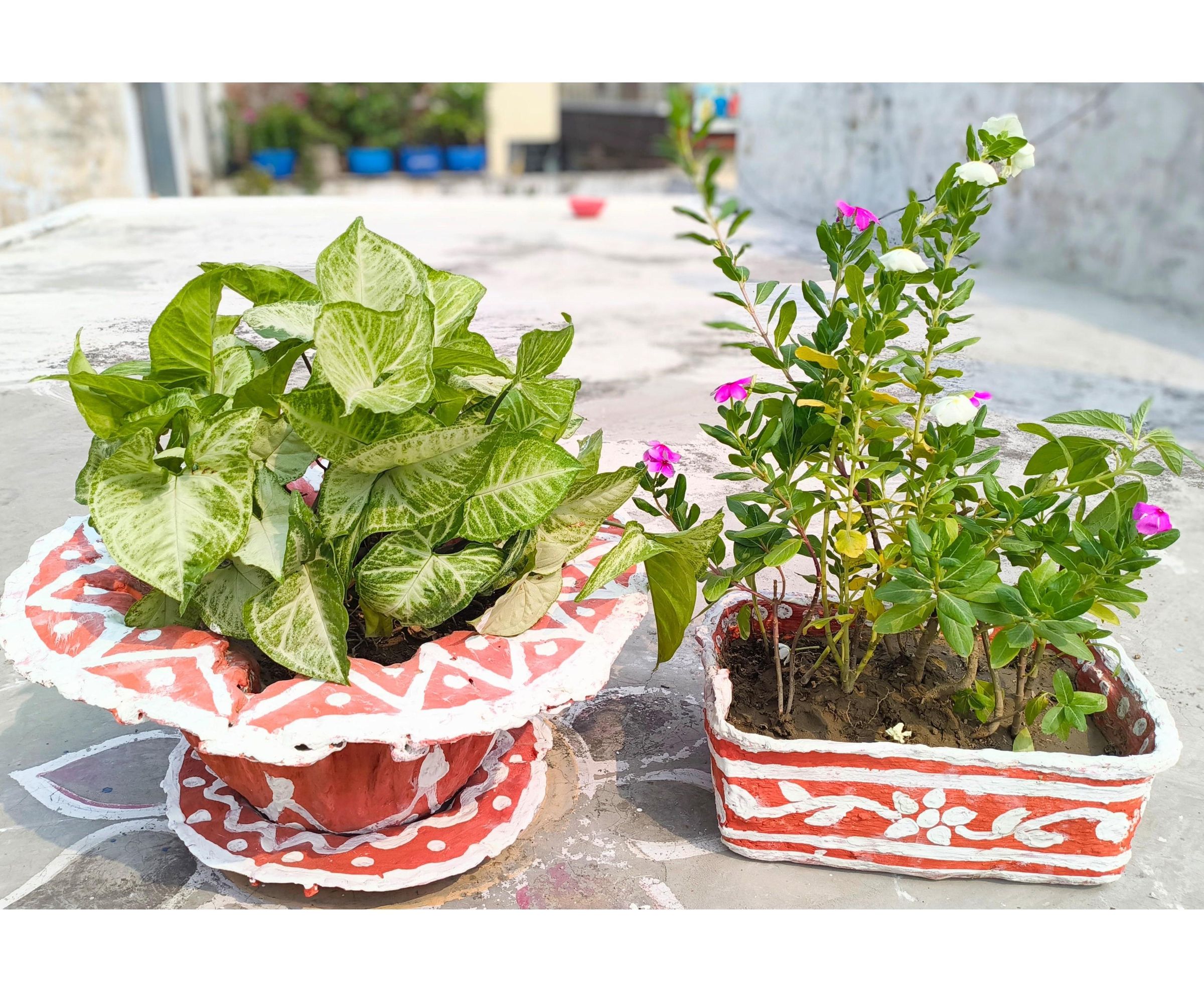 DIY Garden Pots From Old Cloth and Cement