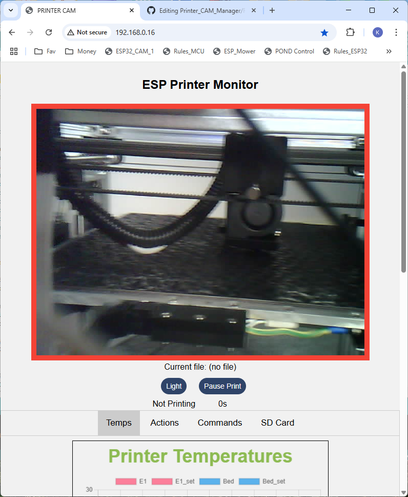 3D Printer Manager and Live Video Stream