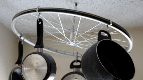 DIY Bicycle Wheel Pots and Pans Rack : 12 Steps - Instructables