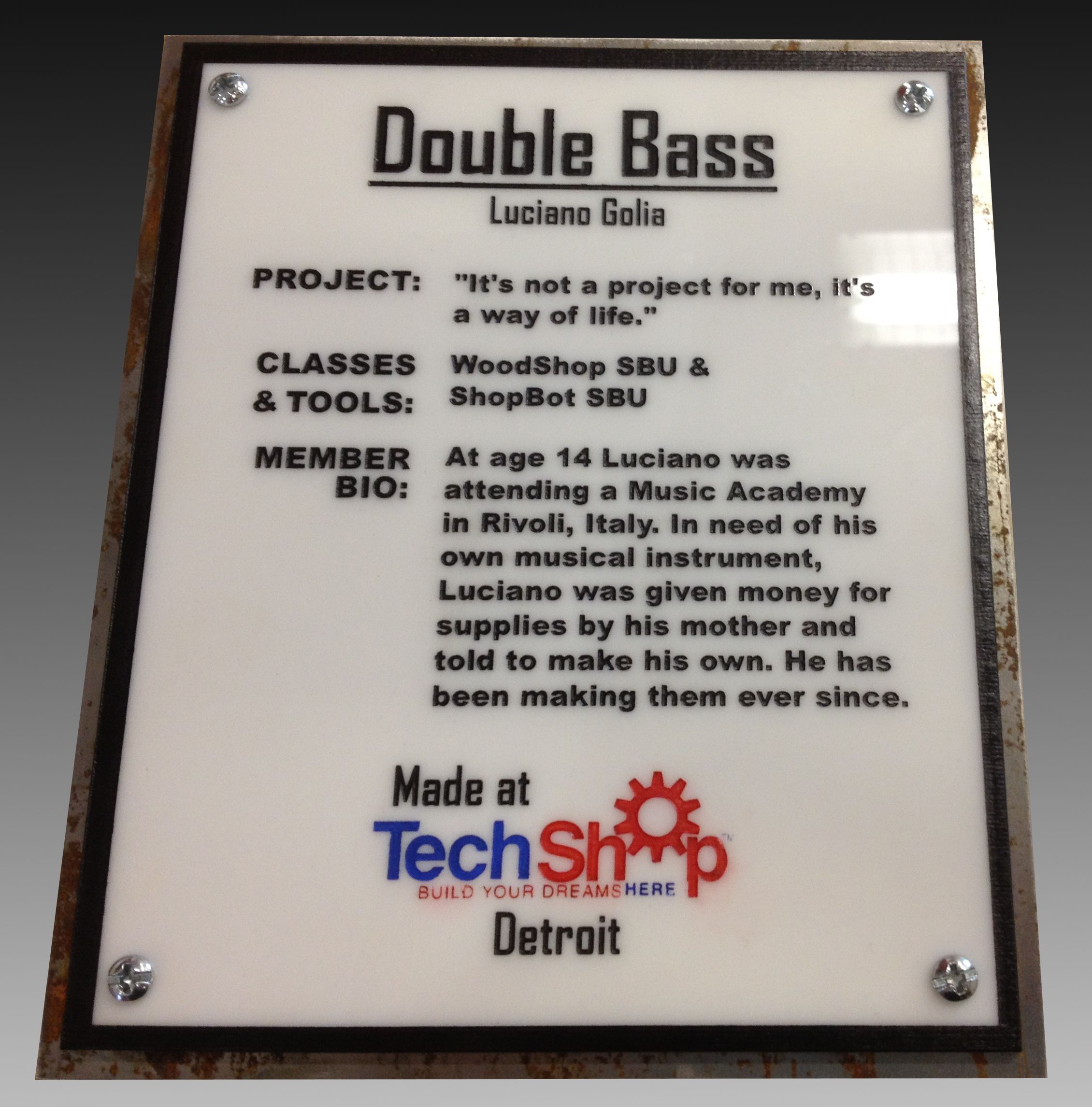 Making a Project Description Plaque