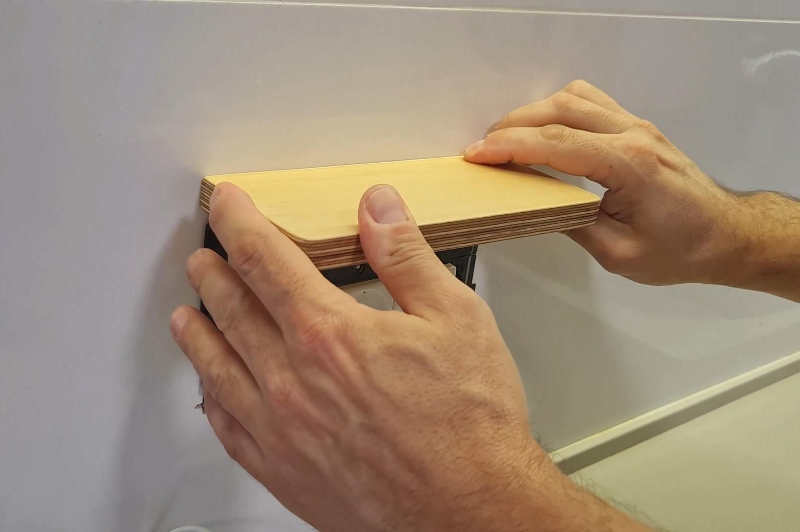 Small Wooden Floating Shelf HACK NO Drilling NO Glue Google Nest Hub 28 Steps (with