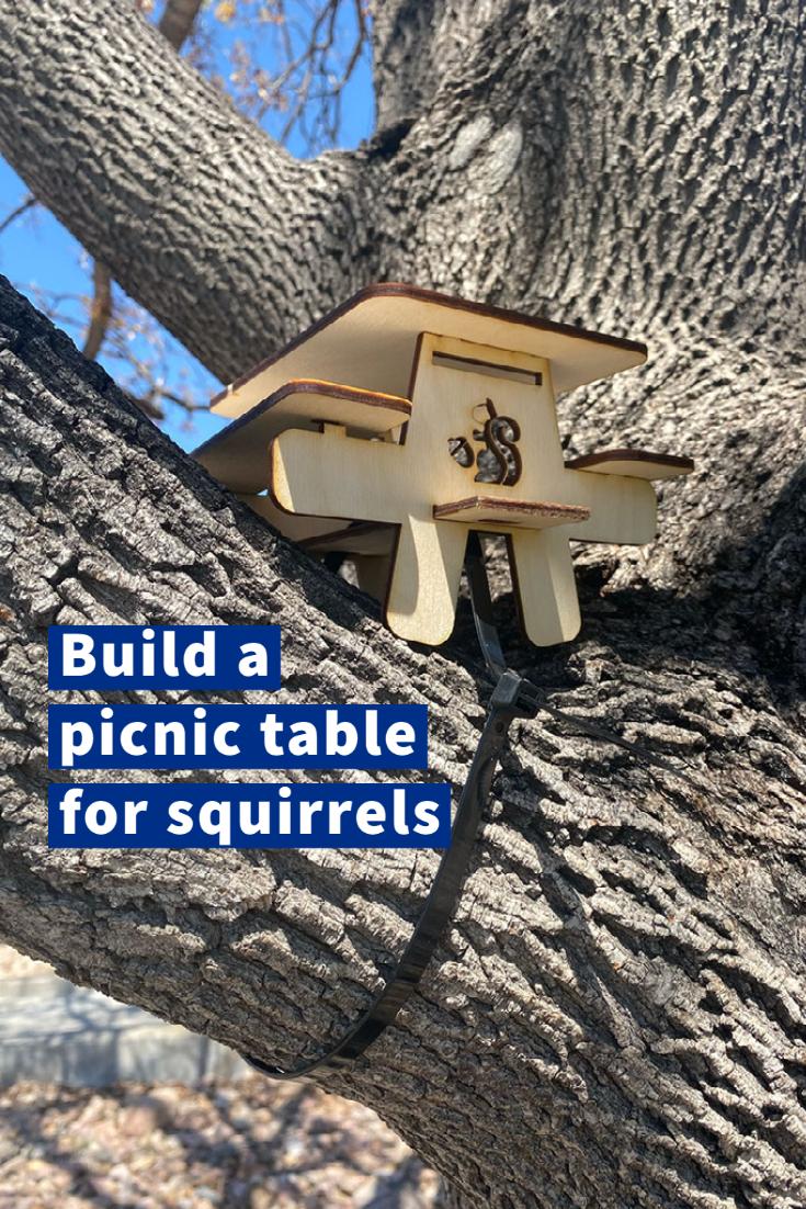 Laser Cut Squirrel Picnic Table