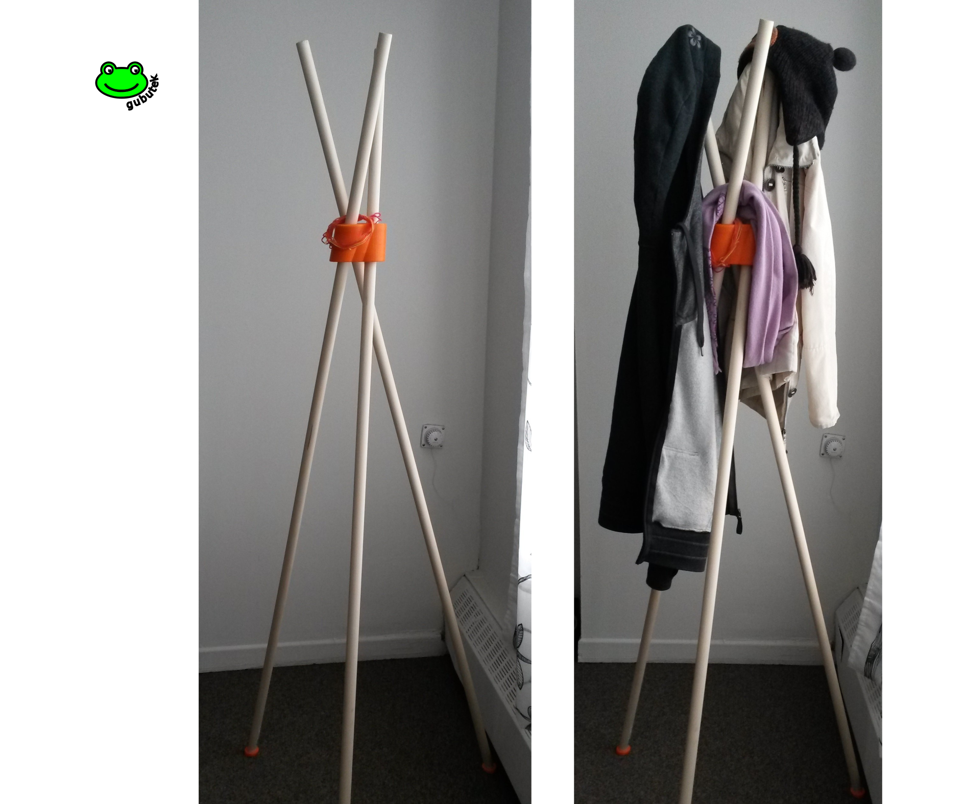Coat Rack With 3d Printed Parts