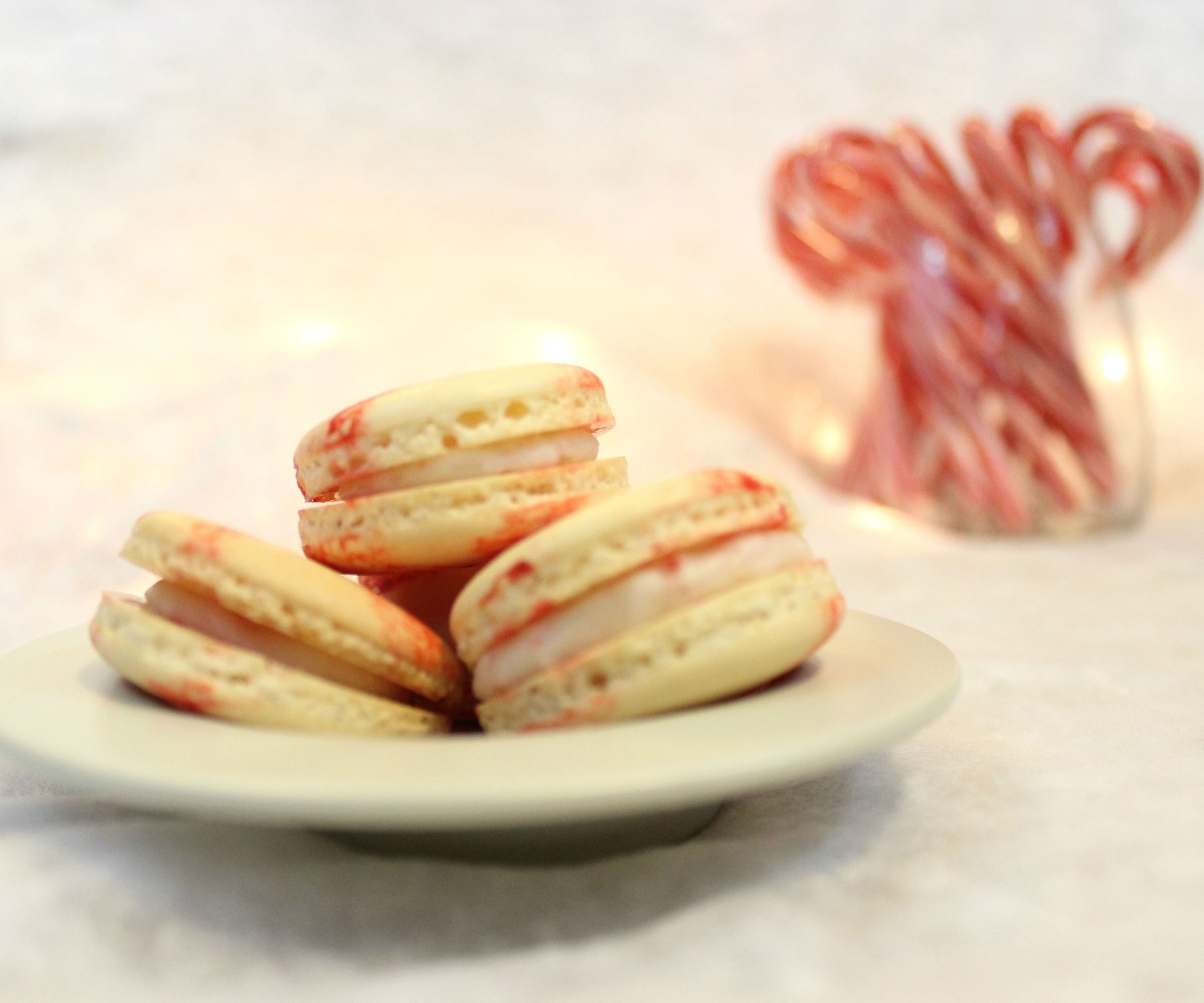 Peppermint Candy Macarons | Josh Pan