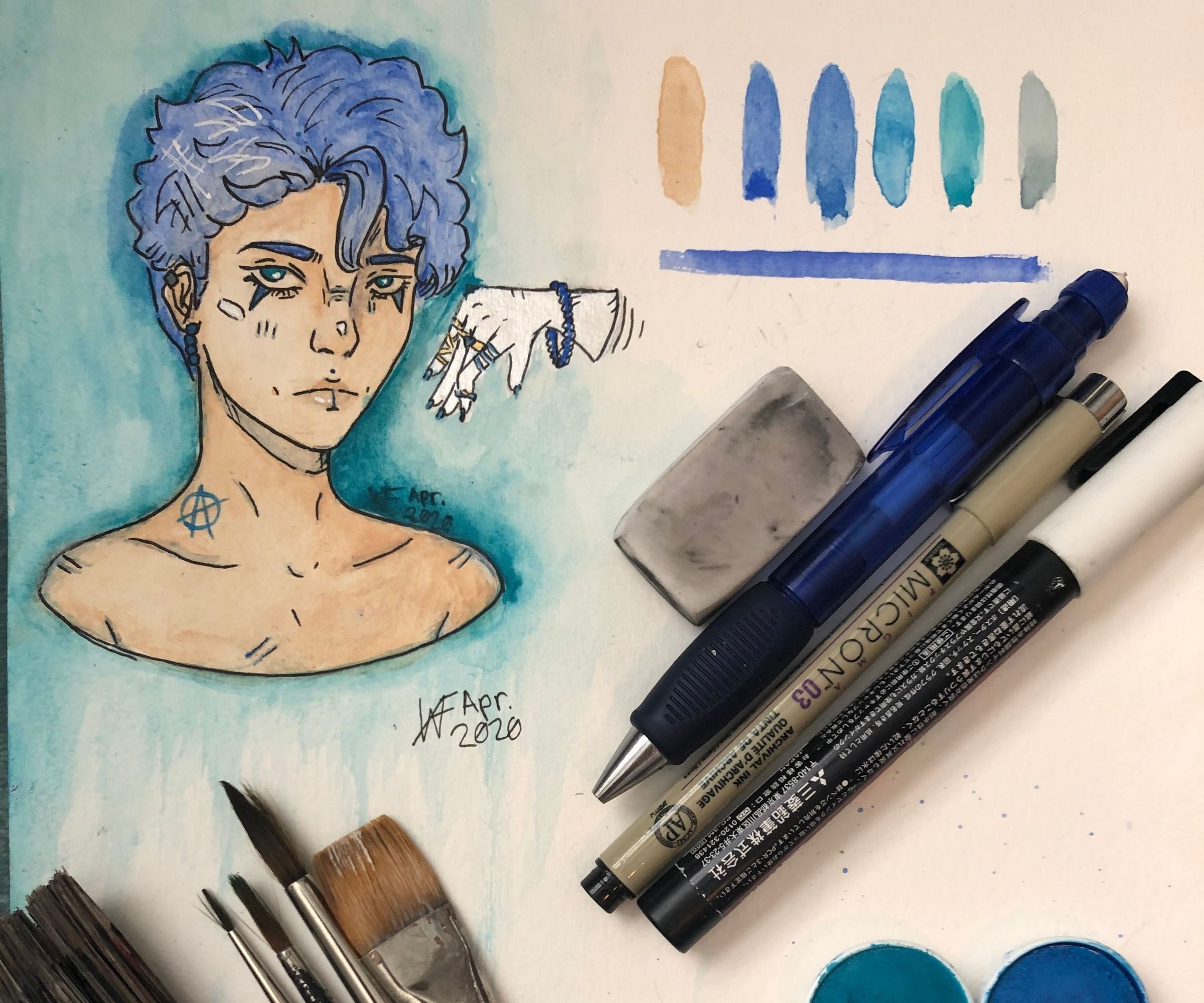 Painting a Watercolor Using One Dominant Color 