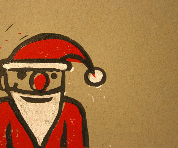 Santa Block Print Card by Noah