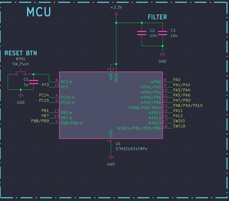 The Brain: STM32U031F8P6