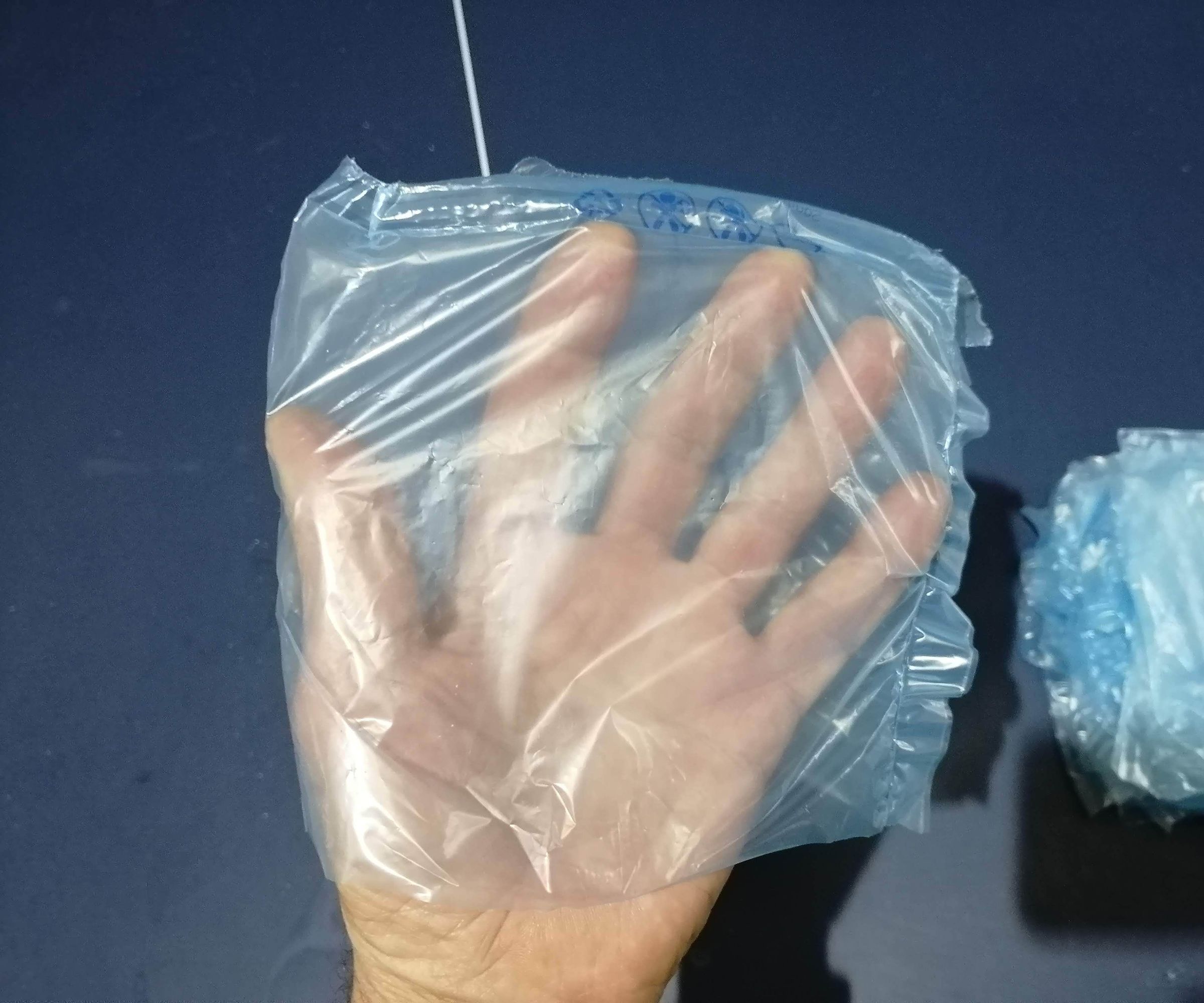 Plastic Glove Upcycled From Plastic Air Bag Bubble Packaging Padding