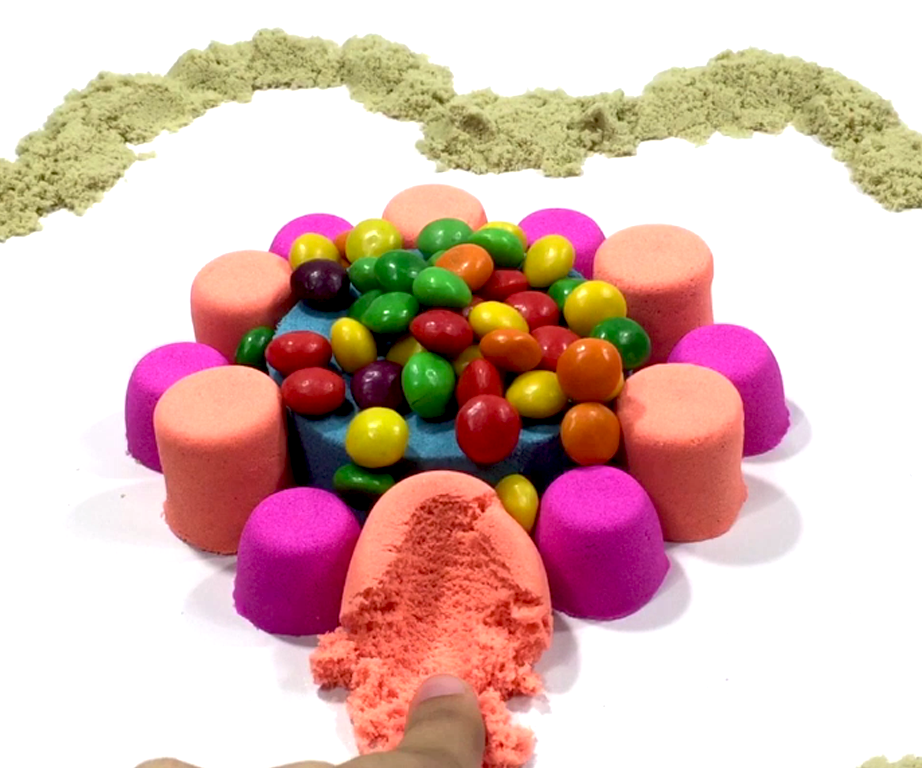 How to Make Kinetic Sand Candy Cake | Learn Color for Kids