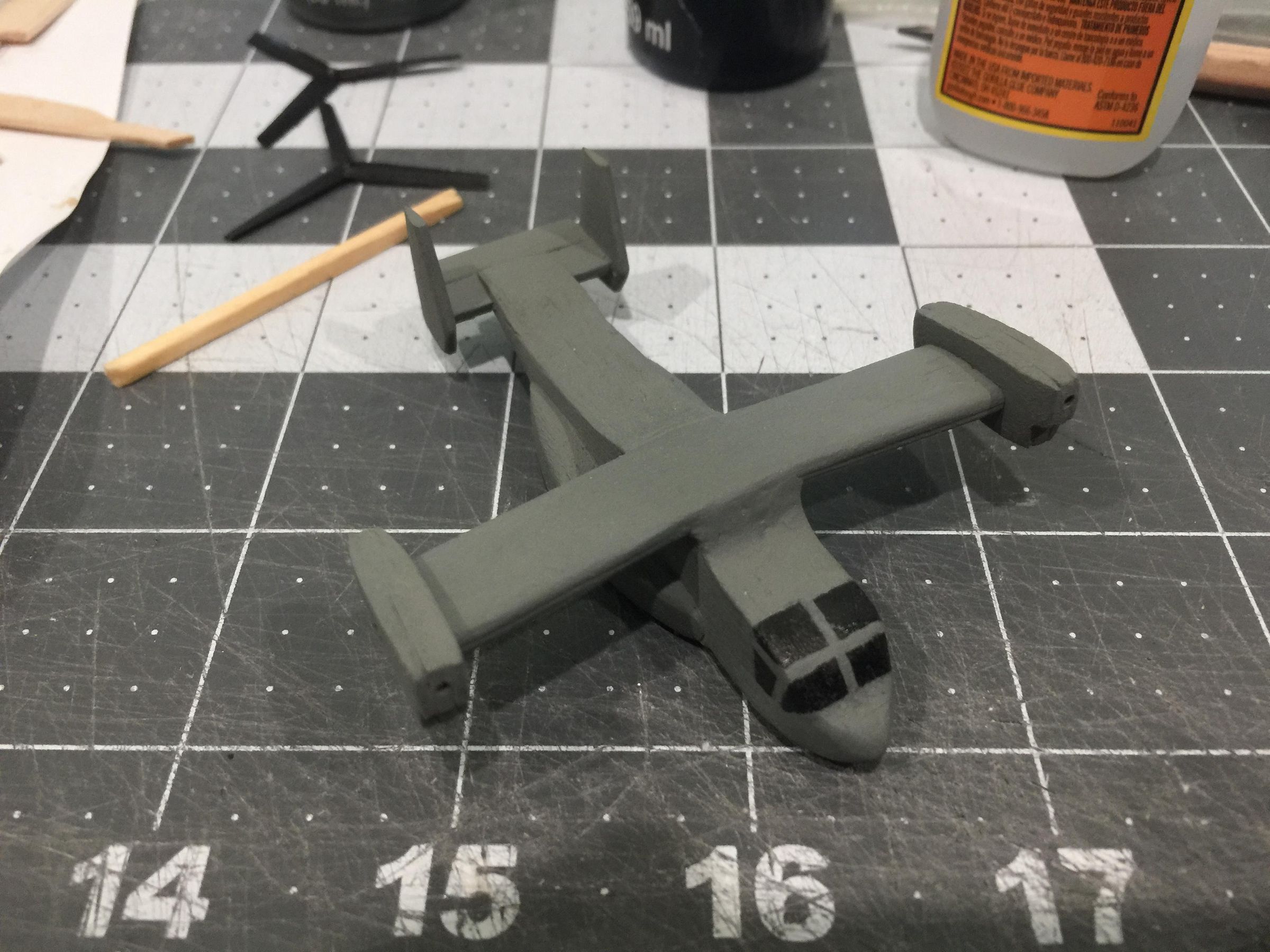 V22 Osprey Military Aircraft Out of Popsicle Sticks 10 Steps (with