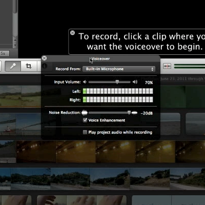 IMovie 11 - Adding a Voiceover