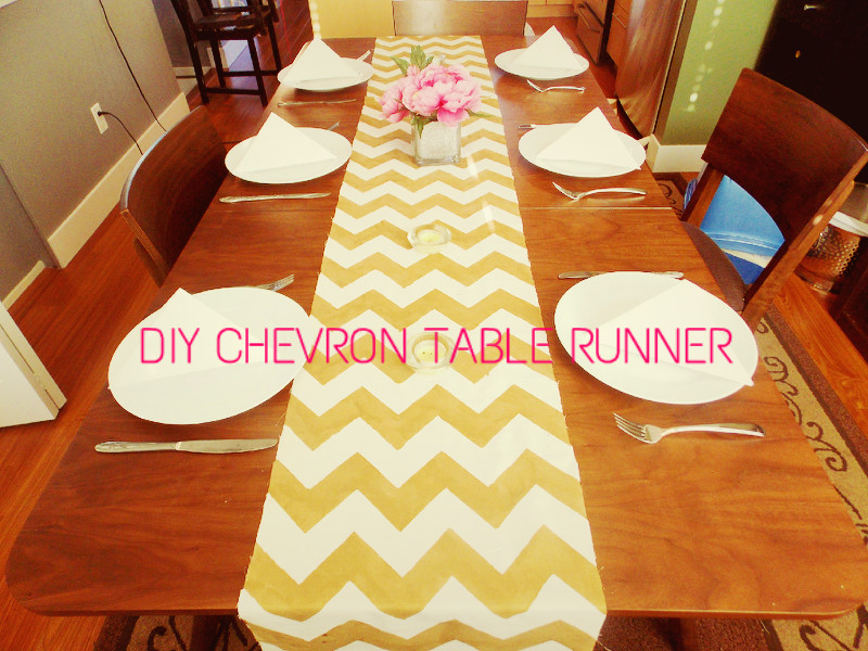 DIY No Sew Chevron Table Runner