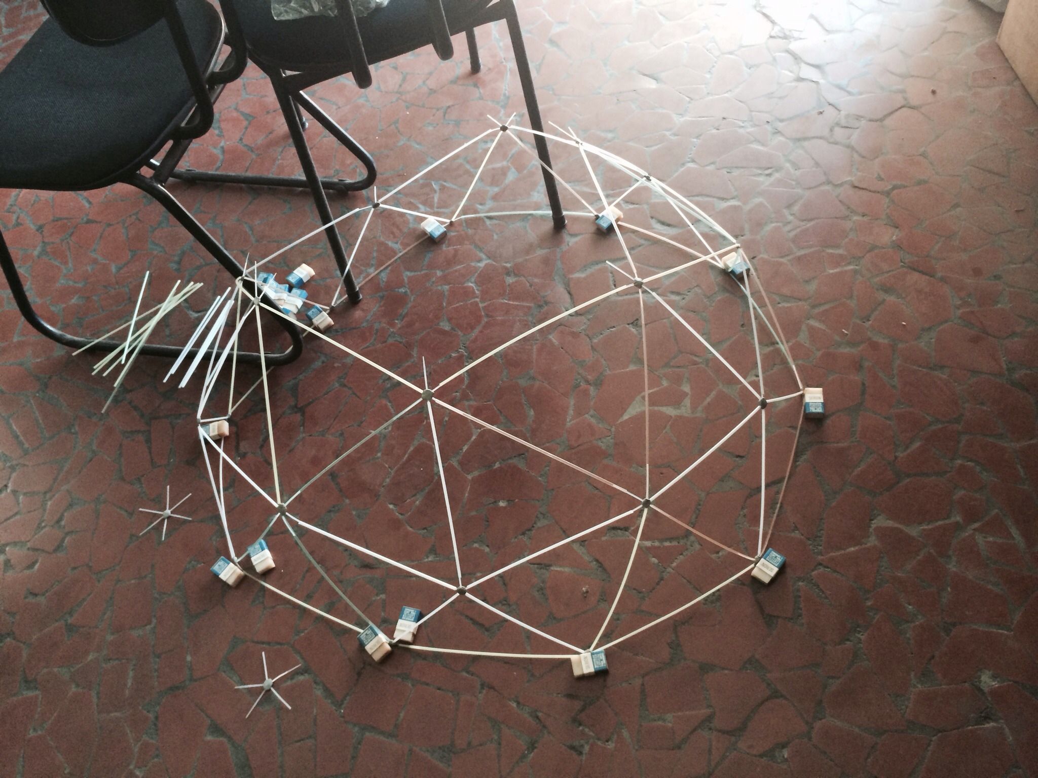 Geodesic Dome With Straws 9 Steps Instructables