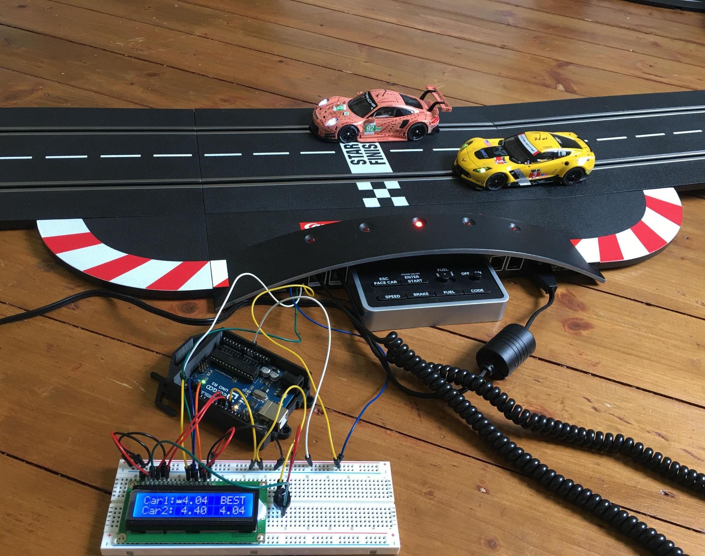 Arduino Carrera Lap Timer With LCD (Real-Time Racing Timer)