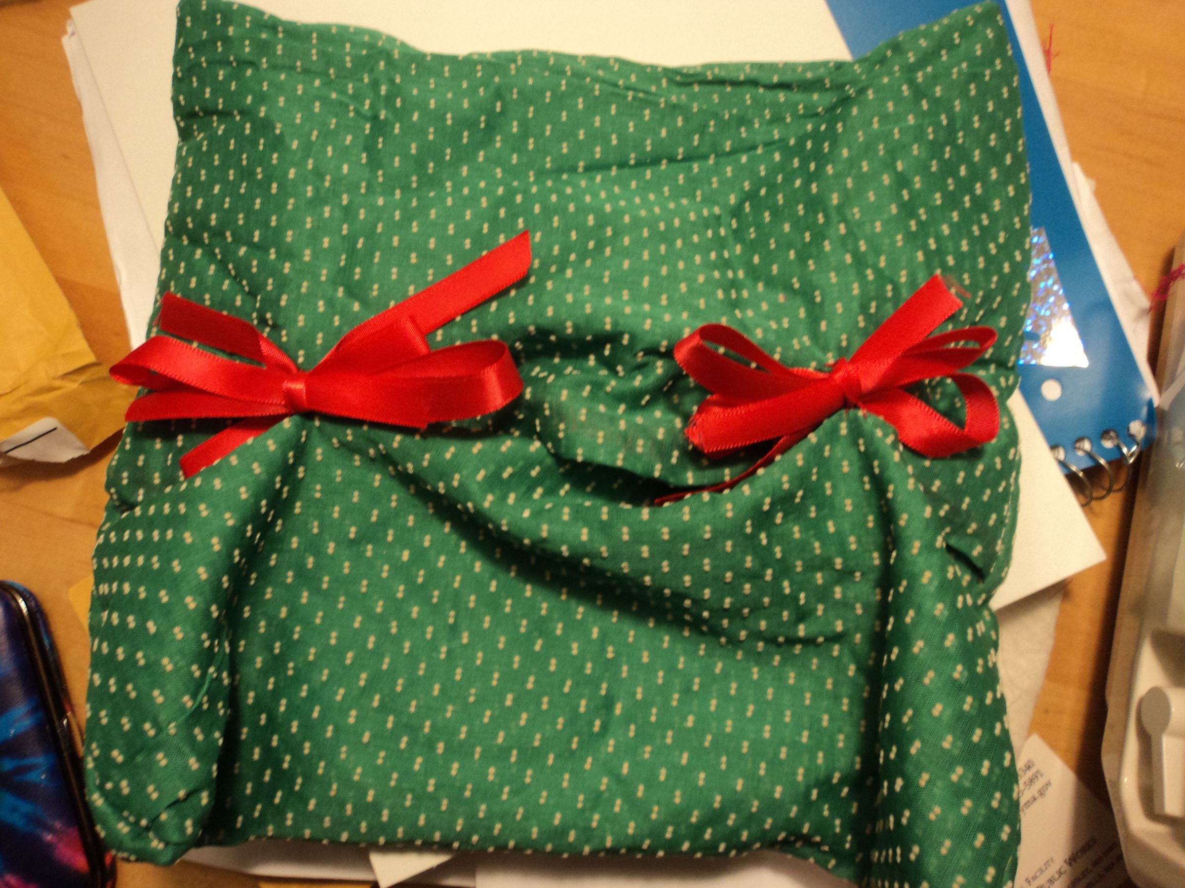 Reusable Wrapping Out of Found Fabric