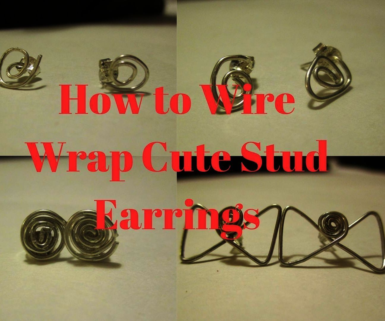 Beginner How to Make Four Wire Wrapped Stud Earrings