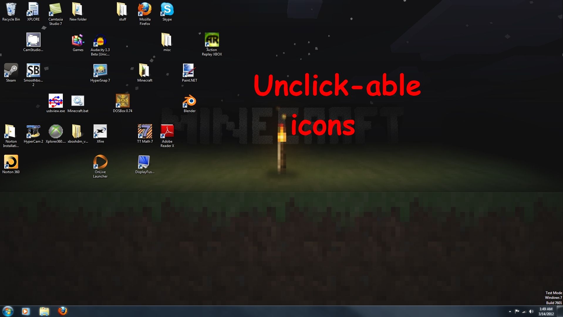 Unclick-able Icons Prank