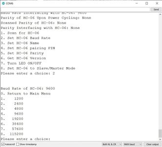 Choice #2: Set HC-06 Baud Rate