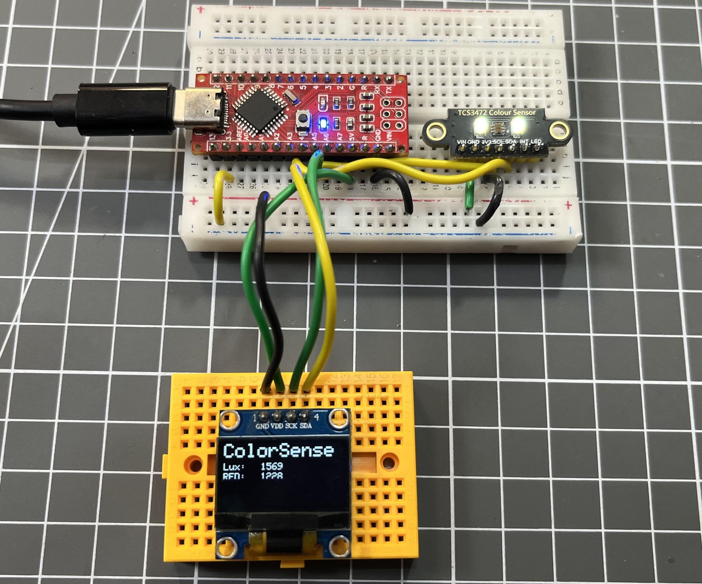 TCS3472 Color Sensor and Lux Measurement