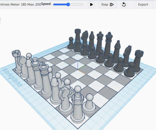 TINKERCAD CODEBLOCK CHESS SET