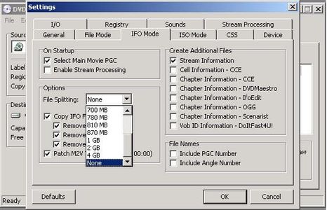 No File Splitting