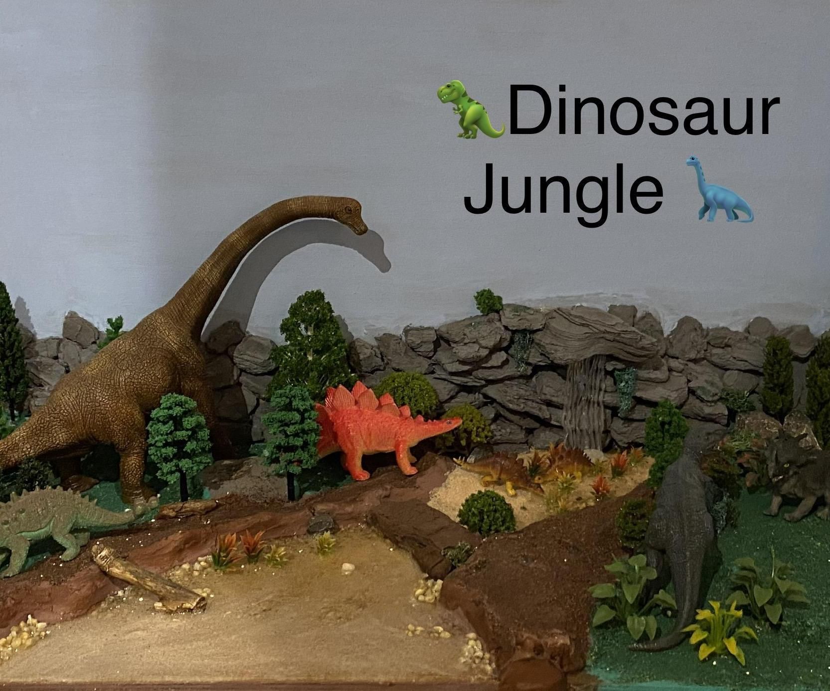 Dinosaur Jungle Realistic Diorama Great for Kids and Adults Low Budget With Resin River With Waterfall
