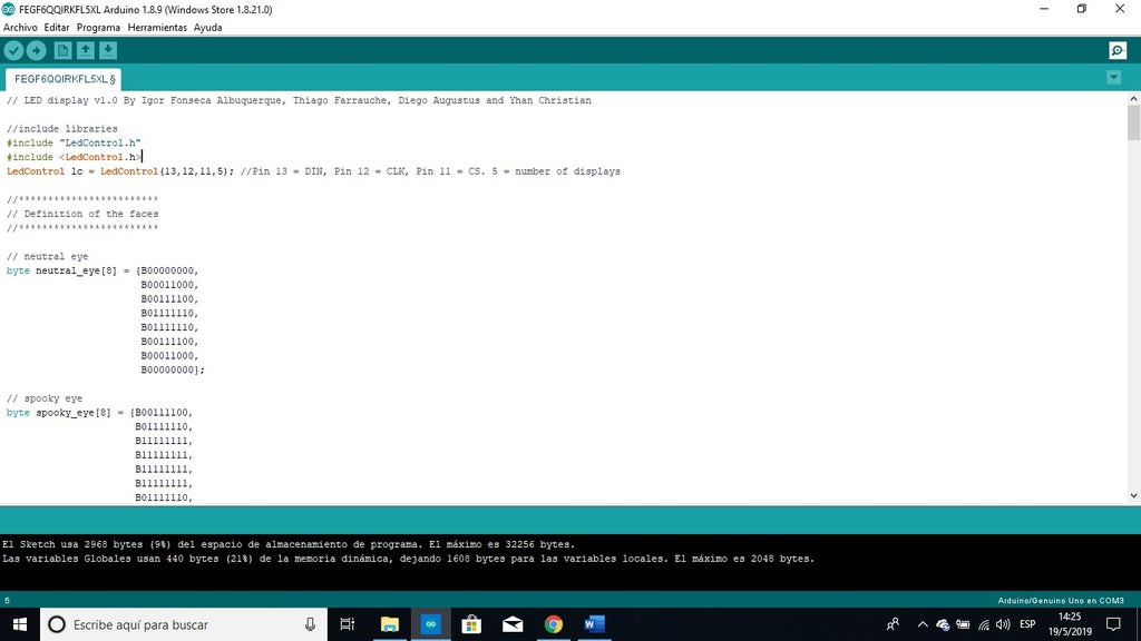 Controlling LED Matrix Array With Arduino Uno (Arduino Powered Robot ...