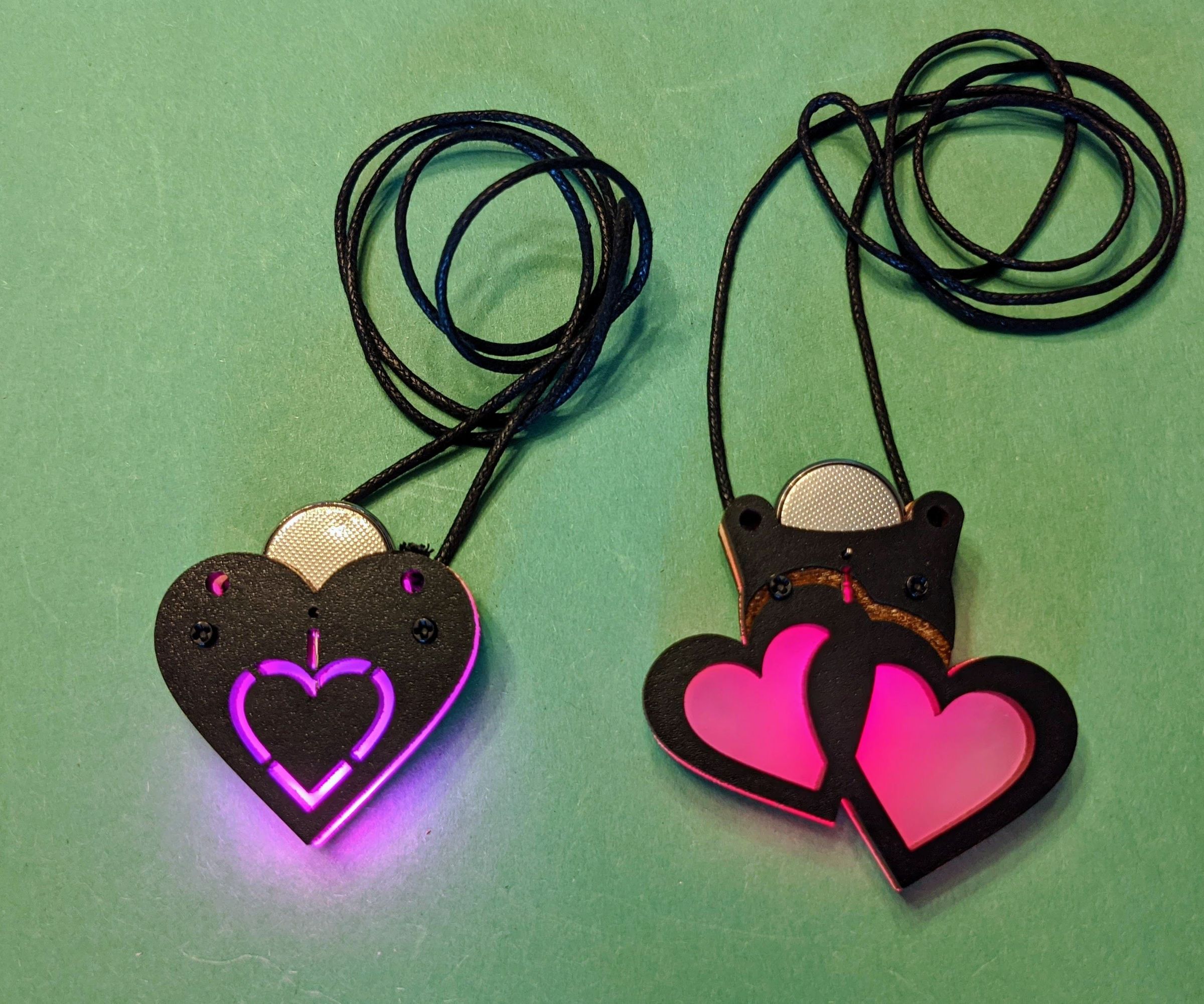 Color-Cycling Glowing Heart Pendant