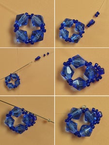 Make the Second Part of the Blue Glass and Seed Bead Bracelet